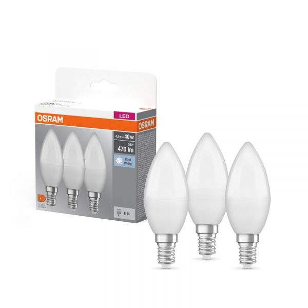   3 OSRAM LED E14 4.9 4000 470 B40 4058075429680 -  1