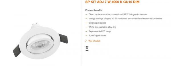 Osram - Spot Kit LEDr PAR16 7W/4000K DIM 4058075607439 -  2