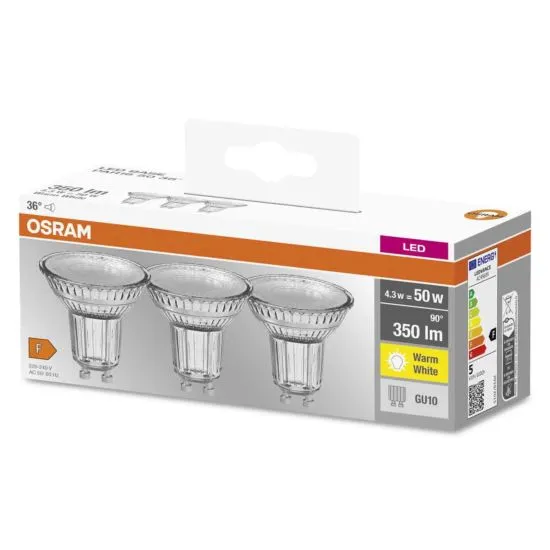   3 OSRAM LED GU10 4.3 2700 350 PAR16 4058075818392 -  1