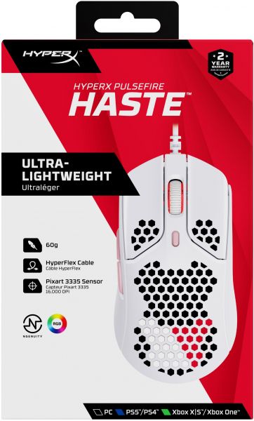  HyperX Pulsefire Haste USB, White/Pink 4P5E4AA -  11