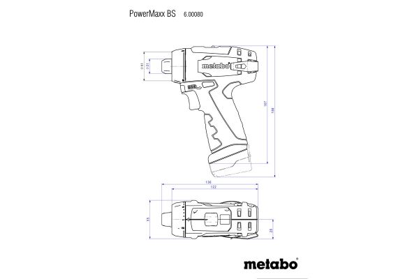 - Metabo PowerMaxxBSBasic , 10.8V, 2x2A, ,   63 . 600080880 -  2