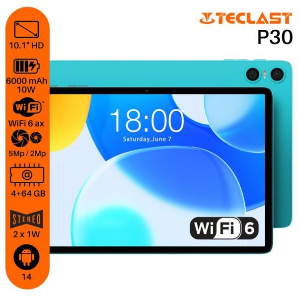 TECLAST  P30 10,1" 4, 64, 6000, Android,  6940709686201 -  1