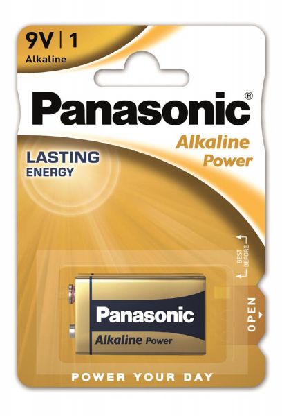 Panasonic  ALKALINE POWER  6LF22(6LR61, MN1604, MX1604, ) , 1 . 6LR61REB/1BP -  1