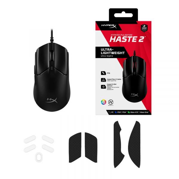 HyperX  Pulsefire Haste 2 USB, Black 6N0A7AA -  1