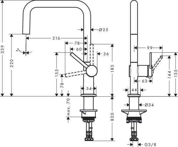    Hansgrohe Talis M54, . - 216, , 1 , KMU220,  72806000 -  4