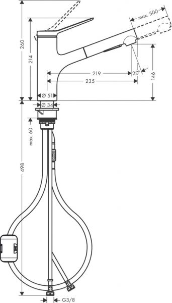    Hansgrohe Zesis M33, . - 219, , 1 , KM150,   74800670 -  2