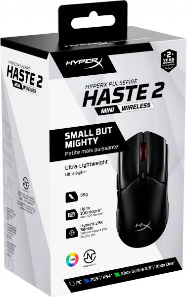 HyperX  Pulsefire Haste 2 mini, RGB, USB-A/WL/BT,  7D388AA -  10