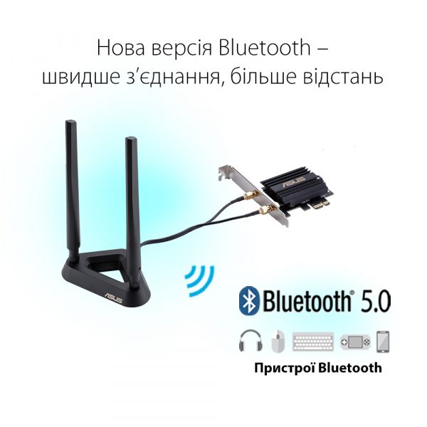 WiFi  ASUS PCE-AX58BT AX3000 Bluetooth 5.0 PCI Express WPA3 MU-MIMO OFDMA 90IG0610-MO0R00 -  3