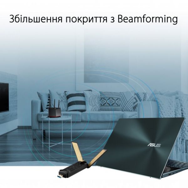 WiFi- ASUS  USB-AX56 AX1800 USB 3.0 WPA3 MU-MIMO OFDMA 90IG06H0-MO0R10 -  5