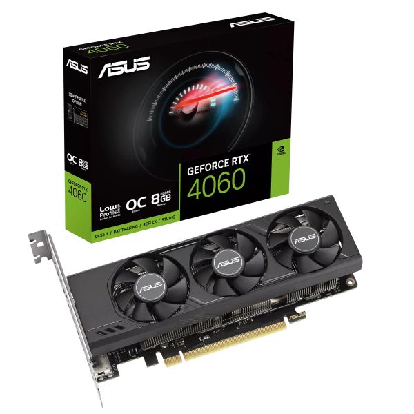  ASUS GeForce RTX 4060 8GB GDDR6 OC low profile RTX4060-O8G-LP-BRK 90YV0JL0-M0NA00 -  6