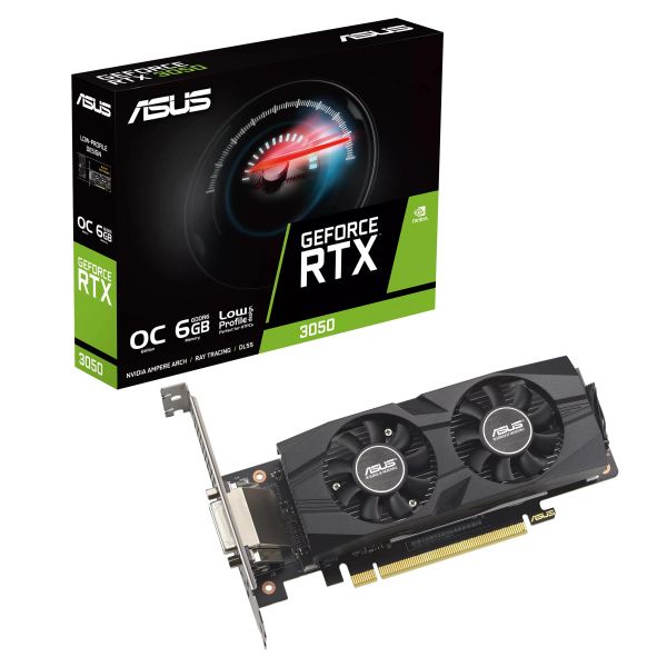 ASUS ³ GeForce RTX 3050 6GB GDDR6 OC low profile RTX3050-O6G-LP-BRK 90YV0KQ0-M0NA00 -  6