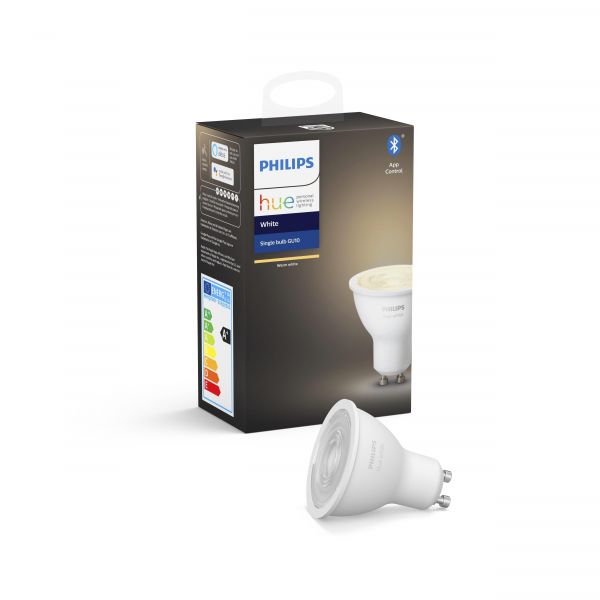   Philips Hue GU10, 5.2W(57), 2700K, White, ZigBee, Bluetooth,  929001953505 -  1