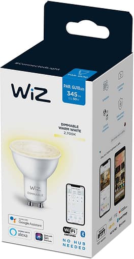   WiZ GU10, 4.7W, 50W, 400Lm, 2700K, Wi-Fi 929002448102 -  9