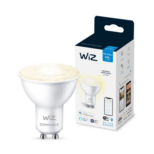   WiZ GU10, 4.7W, 50W, 400Lm, 2700K, Wi-Fi 929002448102 -  1