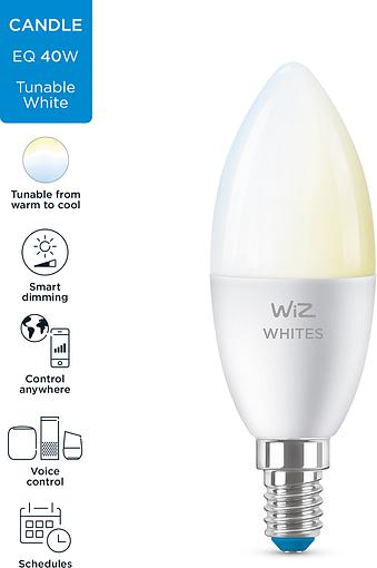   WiZ, E14, 4.9W, 40W, 400Lm, C37, 2700-6500K, Wi-Fi 929002448702 -  12