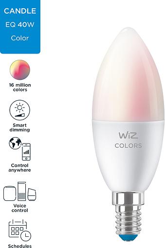   WiZ, E14, 4.9W, 40W, 806Lm, C37, 2200-6500K, RGB, Wi-Fi 929002448802 -  12