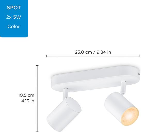 WiZ     IMAGEO Spots 2x5W 2200-6500K RGB Wi-Fi  929002658801 -  13