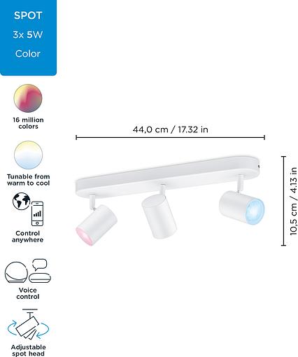 WiZ     IMAGEO Spots 3x5W 2200-6500K RGB Wi-Fi  929002658901 -  12