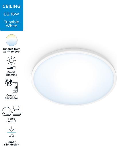    WiZ SuperSlim Ceiling, 16W, 1500lm, 29,2, 2700-6500K, Wi-Fi,  929002685101 -  10