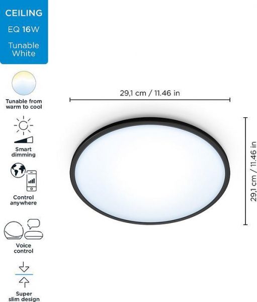 WiZ    SuperSlim Ceiling 16W 2700-6500K Wi-FI  929002685201 -  2