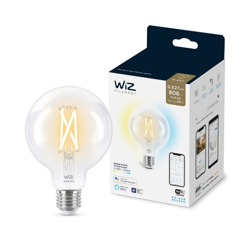   WiZ, E27, 7W, 60W, 806Lm, G95, 2700-6500, , Wi-Fi 929003018201 -  1