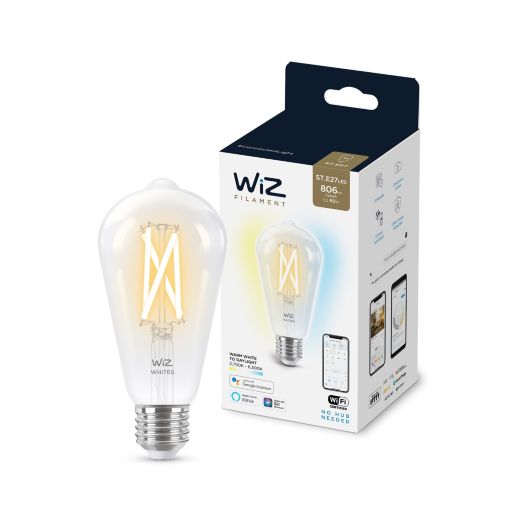   WiZ, E27, 7W, 60W, 806Lm, ST64 2700-6500K  Wi-Fi 929003018601 -  1