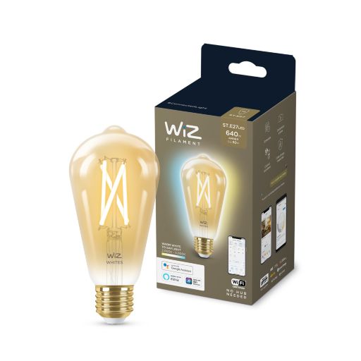   WiZ, E27, 7W, 50W, 640Lm, ST64, 2000-5000K, Wi-Fi 929003018701 -  1