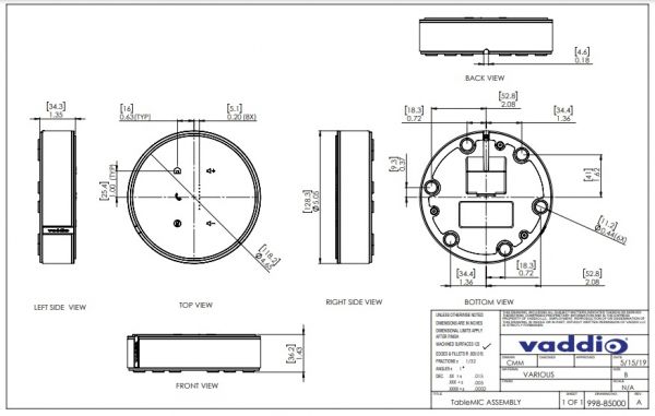 Vaddio ̳  TableMIC  999-85000-000W -  5