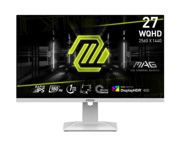 MSI  27" MAG 274QRFW 2xHDMI, DP, Audio, IPS, 2560x1440, 180Hz, 1ms, sRGB 123%, FreeSync, Pivot, HDR400,  9S6-3CC29H-246 -  1