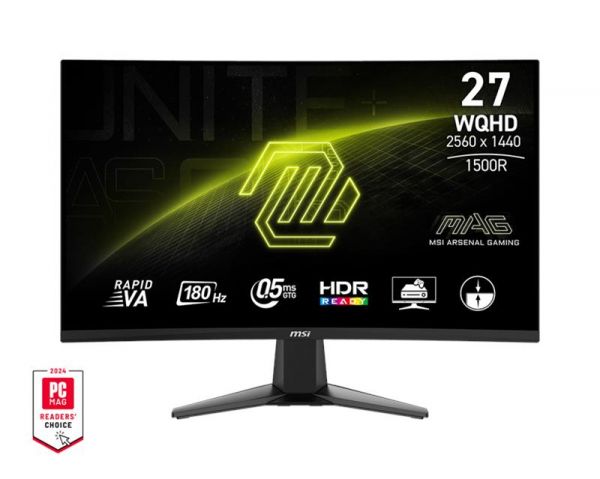  MSI 27" MAG 27CQ6F 2xHDMI, DP, Audio, VA, 2560x1440, 180Hz, 0.5ms, sRGB 105%, CURVED, AdaptiveSync 9S6-3CD91M-002 -  1