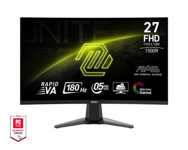 MSI  27" MAG 27C6F 2xHDMI, DP, Audio, VA, 180Hz, 0.5ms, sRGB 93%, CURVED, AdaptiveSync 9S6-3CE11M-001 -  1