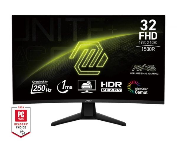  MSI 31.5" MAG 32C6X 2xHDMI, DP, Audio, VA, 250Hz, 1ms, sRGB 101%, CURVED, AdaptiveSync 9S6-3DD41M-010 -  1