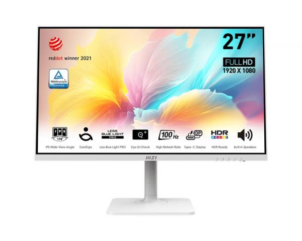 MSI  27" Modern MD2712PW HDMI, USB-C, IPS, 100Hz, 1ms, sRGB 117%, AdaptiveSync, Pivot,  9S6-3PA49H-222 -  1