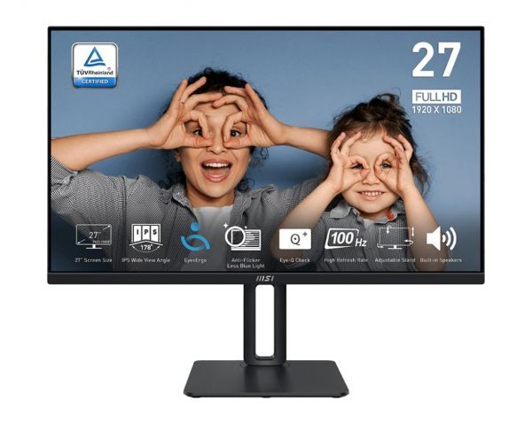 MSI  27" PRO MP275 D-Sub, HDMI, MM, IPS, 100Hz, 4ms, sRGB 93% 9S6-3PC3CM-002 -  1