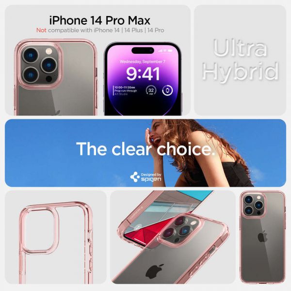 Spigen   Apple iPhone 14 Pro Max Ultra Hybrid, Rose Crystal ACS04818 -  3