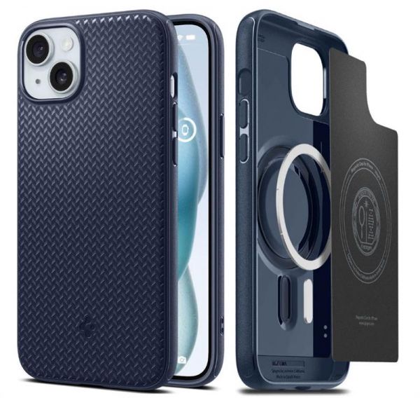  Spigen  Apple iPhone 15 Mag Armor MagFit, Navy Blue ACS06816 -  1