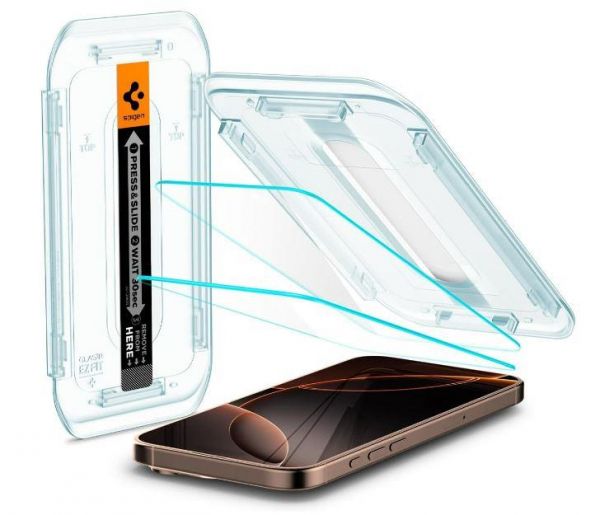 Spigen   iPhone 16 Pro Max, Glas.tR EZ Fit, (2 Pack) AGL07907 -  1