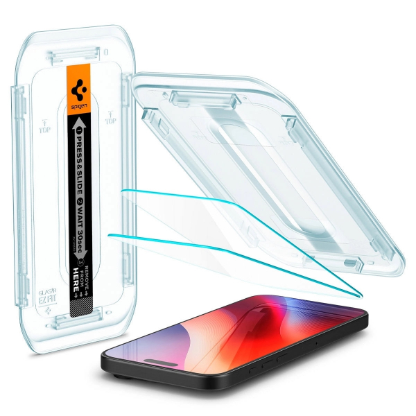  Spigen  iPhone 16 Pro, Glas.tR EZ Fit, (2 Pack) AGL07928 -  1