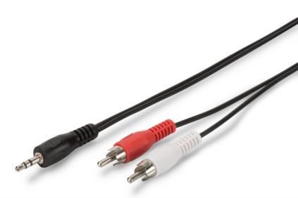  ASSMANN  (jack 3.5-M/RCA-Mx2) Stereo Cable 1.5 AK-510300-015-S -  1