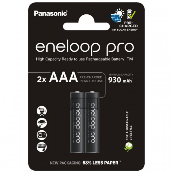  Panasonic Eneloop NI-MH Pro AAA 930 , 2 . BK-4HCDE/2CP -  1