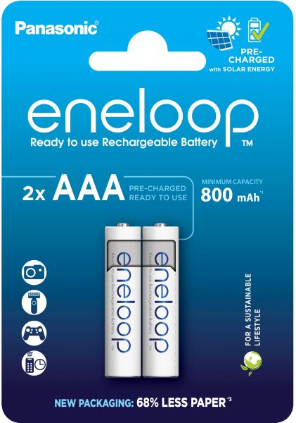  Panasonic Eneloop NI-MH AAA 800 , 2 . BK-4MCDE/2CP -  1