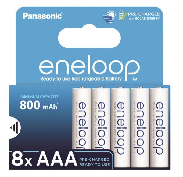 Panasonic  Eneloop NI-MH AAA 800 , 8 . BK-4MCDE/8HH -  1