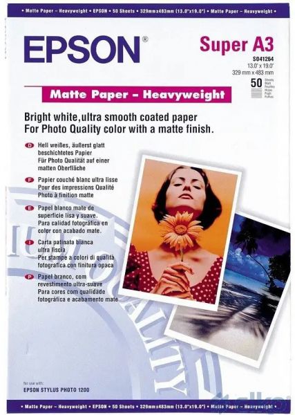  Epson A3+ Matte Paper-Heavyweight, 50. C13S041264 -  1