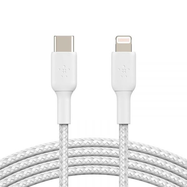  Belkin USB- - Lightning BRAIDED 1m White CAA004BT1MWH -  1