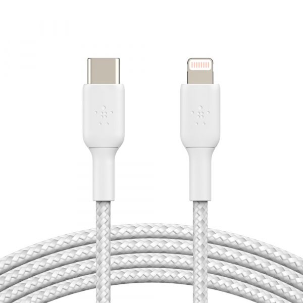  Belkin USB- - Lightning BRAIDED 2m White CAA004BT2MWH -  1