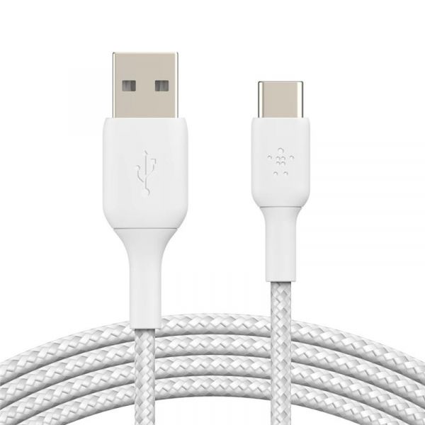  Belkin USB-A - USB- BRAIDED 2m White CAB002BT2MWH -  1