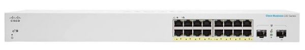  Cisco CBS220 Smart 16-port GE, PoE, 2x1G SFP CBS220-16P-2G-EU -  1