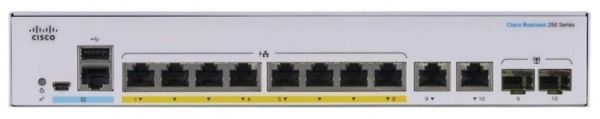 Cisco  CBS250 Smart 8-port GE, PoE, Ext PS, 2x1G Combo CBS250-8P-E-2G-EU -  1