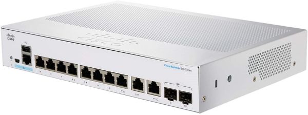 Cisco  CBS250 Smart 8-port GE, Ext PS, 2x1G Combo CBS250-8T-E-2G-EU -  2