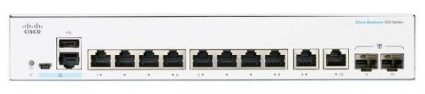 Cisco  CBS250 Smart 8-port GE, Ext PS, 2x1G Combo CBS250-8T-E-2G-EU -  1